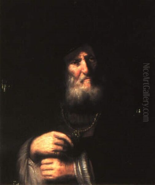 Study Of A Bearded Man Oil Painting by  Rembrandt van Rijn