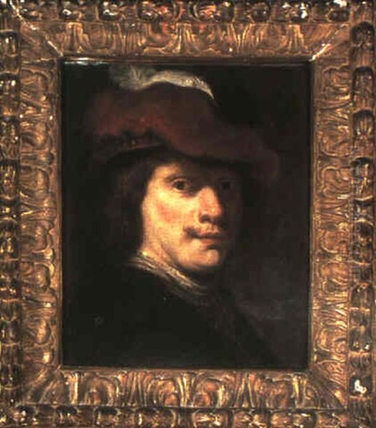 Head Of A Man Wearing A Beret Oil Painting by  Rembrandt van Rijn