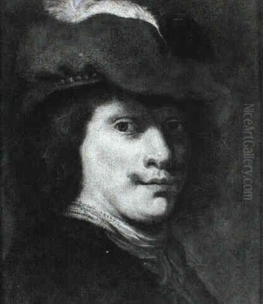 Head Of A Man Wearing A Beret Oil Painting by  Rembrandt van Rijn