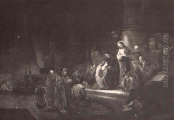 Christ In The Temple Oil Painting by  Rembrandt van Rijn