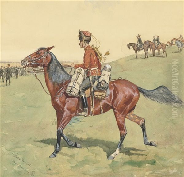 Hussar, Russian Guard Corpse Oil Painting by Frederic Remington