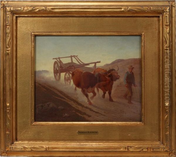 Utah Landscape With Oxen Oil Painting by Frederic Remington