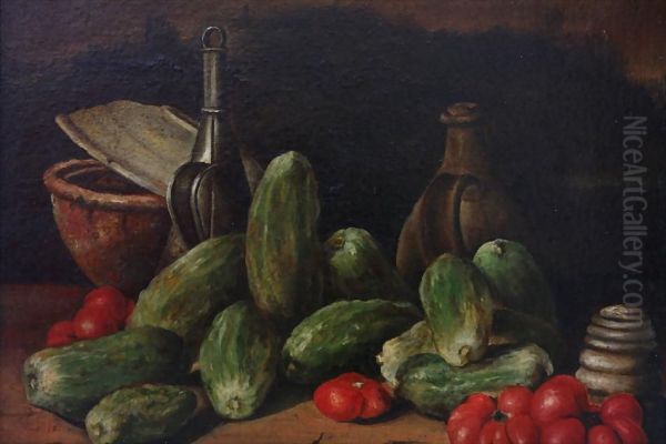 Kuchenstilleben Oil Painting by Romeo Bonomelli