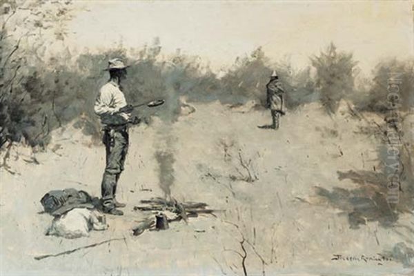 Hello, Jose! (unexpected Guest) Oil Painting by Frederic Remington