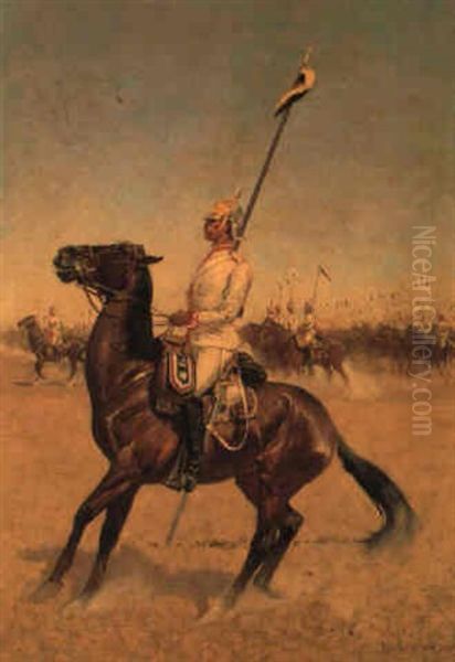 Cuirassiers-imperial Lancers Oil Painting by Frederic Remington