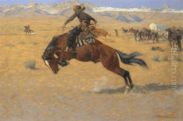 Cold Morning On The Range Oil Painting by Frederic Remington