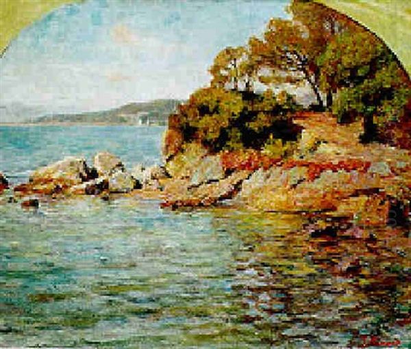 Cote Rocheuse Et Boisee Oil Painting by Jean Remond