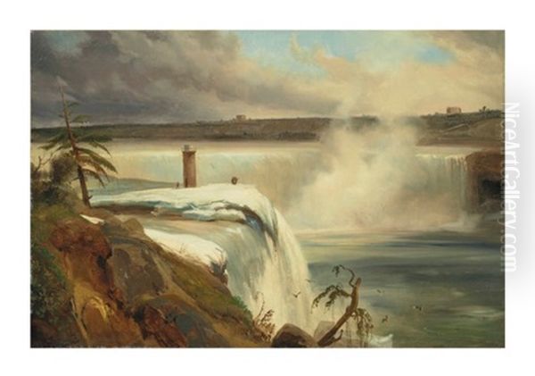 Les Chutes Du Niagara Oil Painting by Jean Charles Joseph Remond