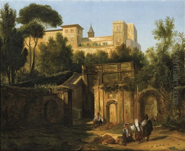 Vue De La Villa D'este Oil Painting by Jean Charles Joseph Remond