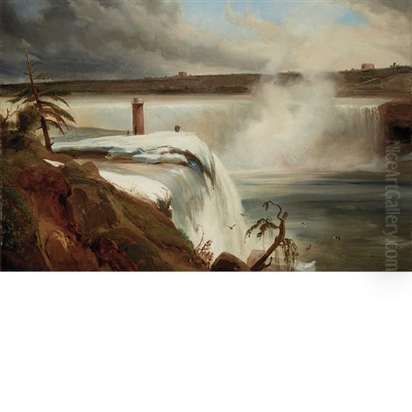 Niagara Falls Oil Painting by Jean Charles Joseph Remond