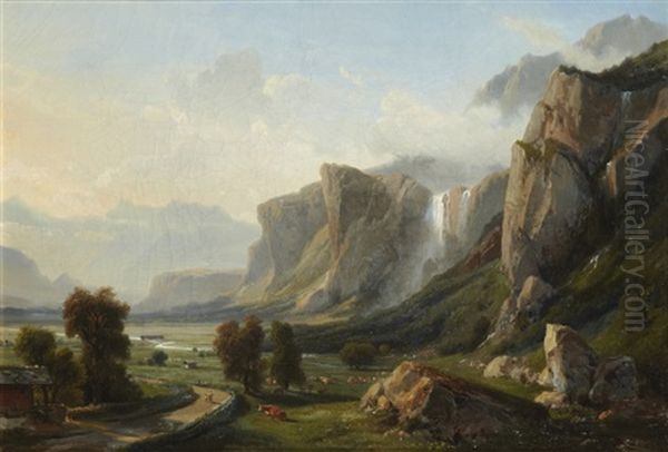 Paysage Oil Painting by Jean Charles Joseph Remond