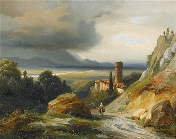 Paysage Italien Oil Painting by Jean Charles Joseph Remond