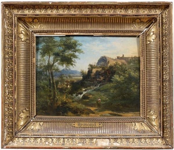 Paysage Italien (tivoli) Oil Painting by Jean Charles Joseph Remond