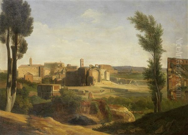 A View Of The Forum, Rome Oil Painting by Jean Charles Joseph Remond