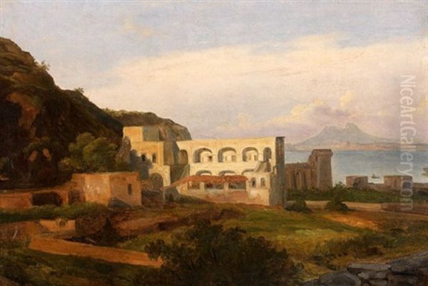 Vue Prise Dans L'ile D'ischia Pres De Naples Oil Painting by Jean Charles Joseph Remond