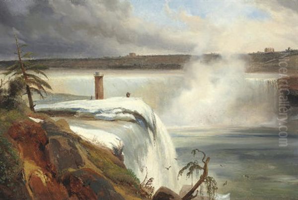 Vue De La Grande Chute Du Fer A Cheval Prise De L'ile De La Chevre Oil Painting by Jean Charles Joseph Remond