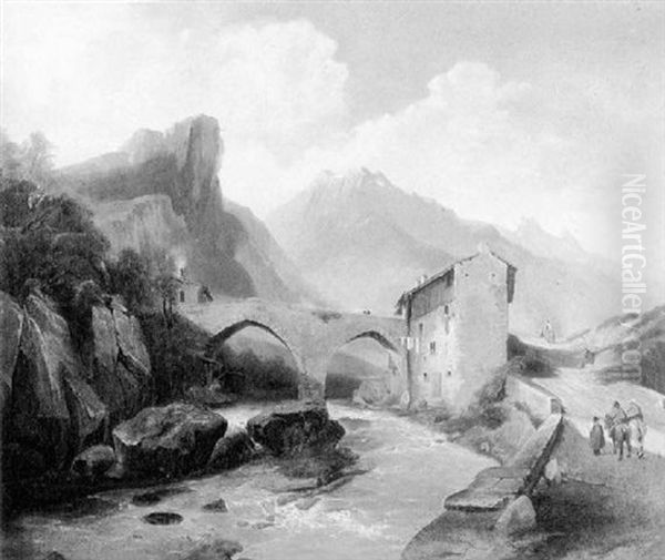 Paysage Avec Torrent Oil Painting by Jean Charles Joseph Remond