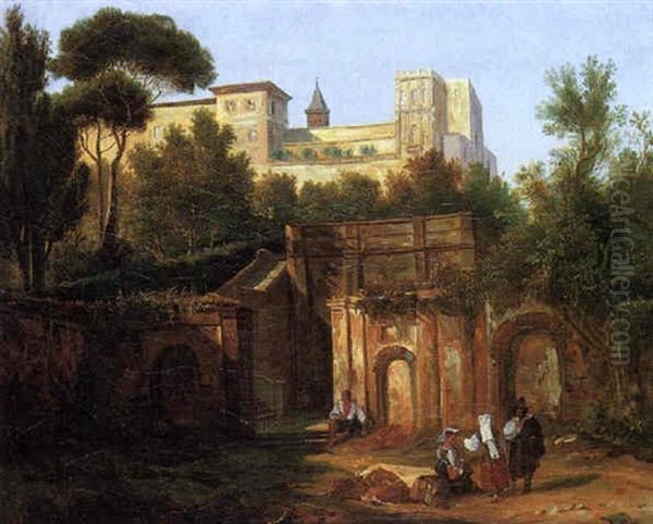 Vue De La Villa D'este Oil Painting by Jean Charles Joseph Remond