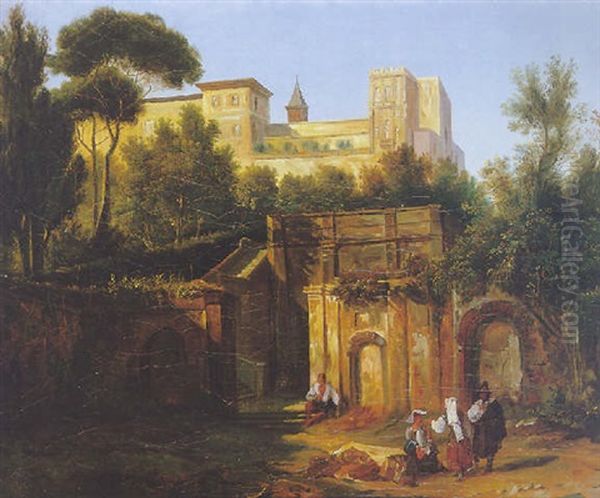 Vue De La Villa D'este Oil Painting by Jean Charles Joseph Remond