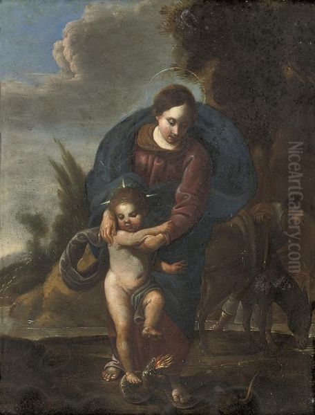 The Madonna And Child Vanquishing Original Sin Oil Painting by Carlo Bononi