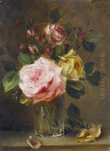 Stillleben Mit Rosen In Einem Becherglas Oil Painting by Camille Renard