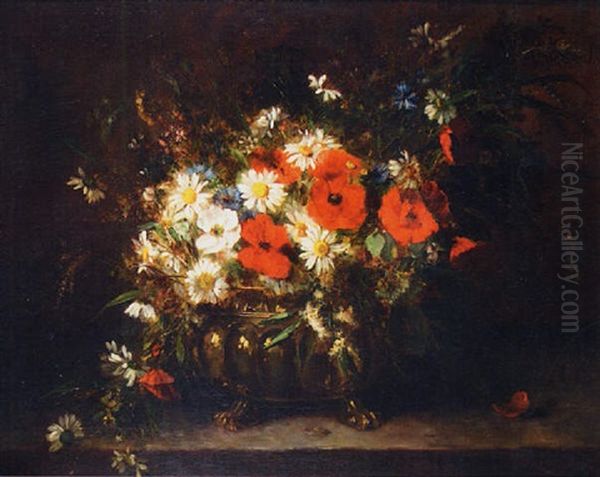 La Jardiniere En Cuivre Oil Painting by Camille Renard