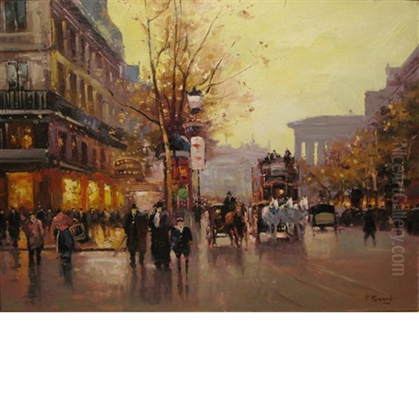 Paris At Twilight Oil Painting by Paul Renard