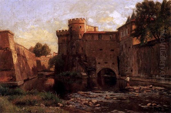 Kastely Oil Painting by Alfred Renaudin