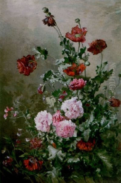 Still Life Of Flowers Oil Painting by Alfred Renaudin