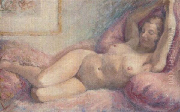 Une Femme Nue Allongee Oil Painting by Paul Renaudot