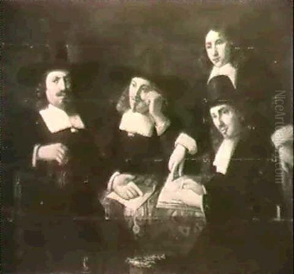 A Committee Of Regents Oil Painting by Constantijn Daniel van Renesse