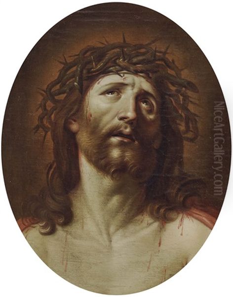 Christ With A Crown Of Thorns Oil Painting by Guido Reni