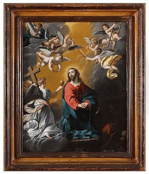 Christ In The Garden Of Gethsemane Surrounded By Angels Carrying Symbols Of The Passion Oil Painting by Guido Reni