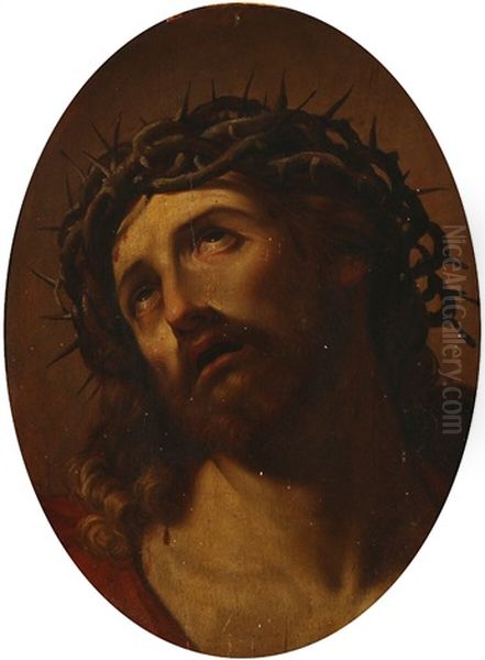 Head Of Christ Crowned With Thorns Oil Painting by Guido Reni