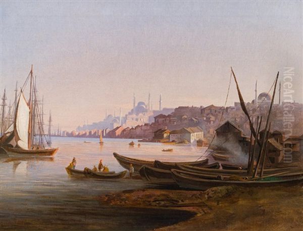 View Of Istanbul Oil Painting by Giovanni Renica