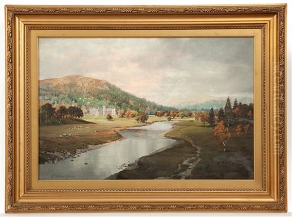 Invercauld Castle Oil Painting by George Melvin Rennie