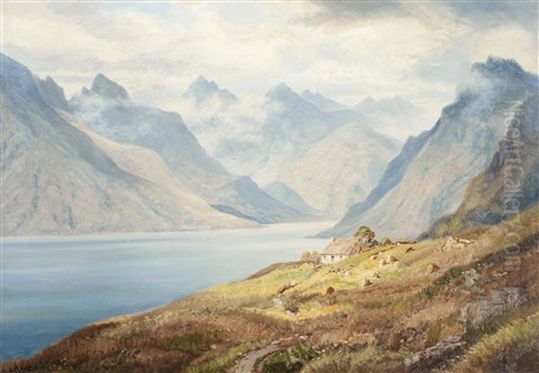 The Cuillins From Elgo Oil Painting by George Melvin Rennie