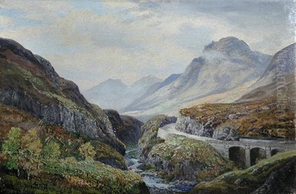 View Of Glencoe, Highlands Oil Painting by George Melvin Rennie