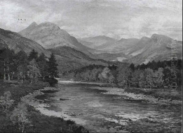 Loch-na-gar From The Dee Near Braemar by George Melvin Rennie