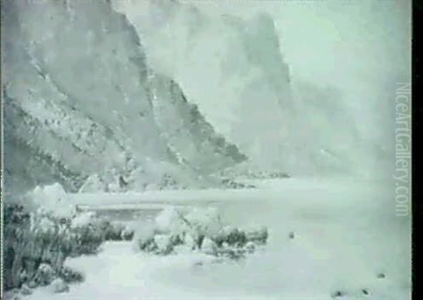 A Sunny Lake Landscape;                                     The Devil's Kitchen, North Wales by George Melvin Rennie