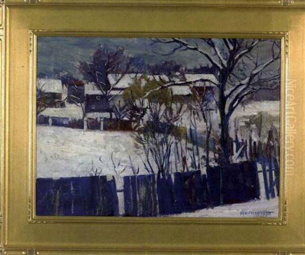 Winter View From My Window Oil Painting by Wilmer Brunner Renninger