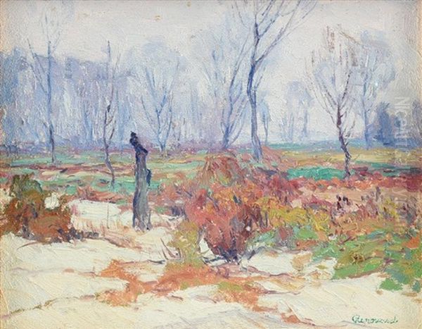 Rainy Noon Birgin Bank Oil Painting by George A. Renouard