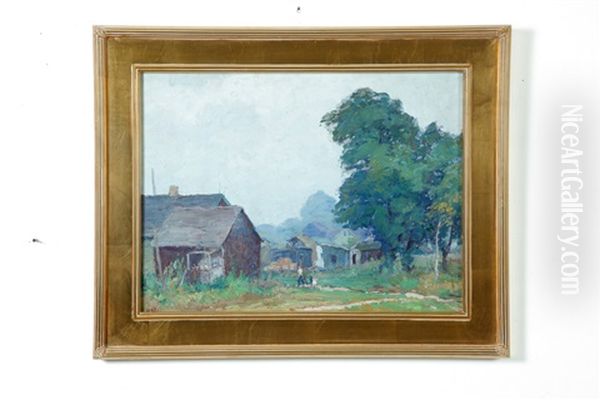 Farmstead Oil Painting by George A. Renouard