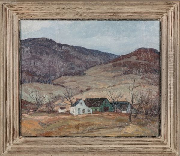 Mountainscape With House Oil Painting by George A. Renouard