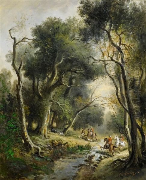 Hunting Scenes Oil Painting by Jean-Louis Bonthoux