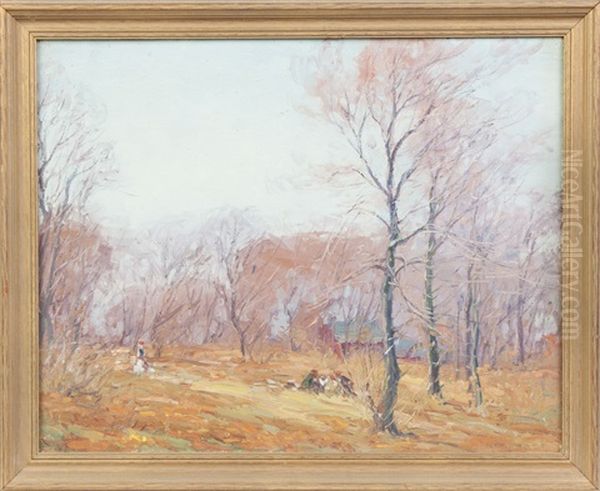 Autumn Scene Oil Painting by George A. Renouard