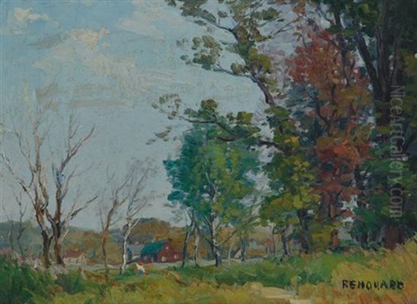 Landscapes (4 Works) Oil Painting by George A. Renouard