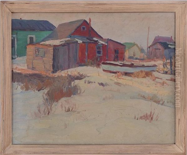 February Snow Oil Painting by George A. Renouard