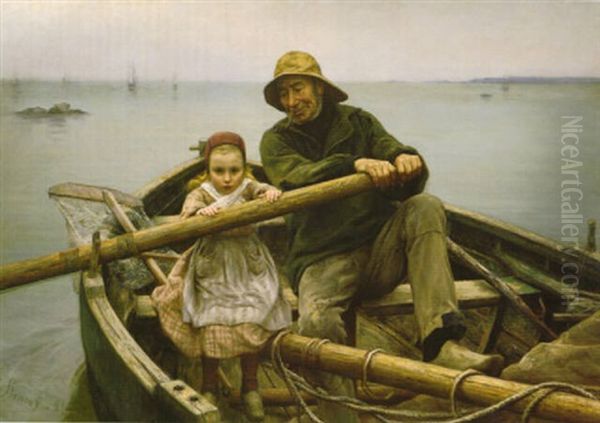 Un Coup De Main Oil Painting by Emile Renouf