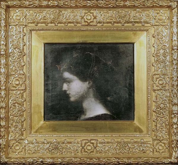 Jeune Femme Orientale De Profil Oil Painting by Jacques Philippe Renout